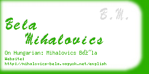 bela mihalovics business card